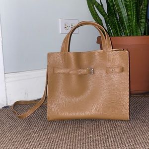 Light brown leather handbag